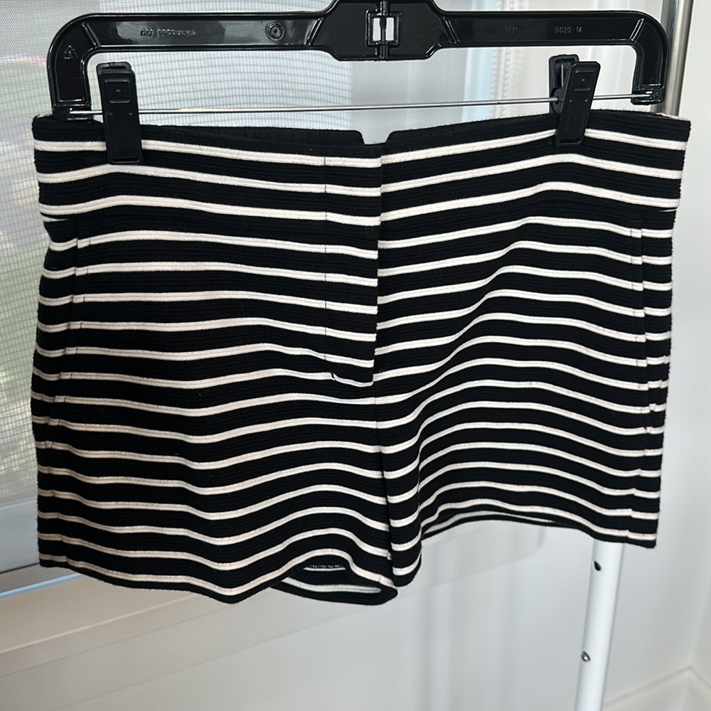 BCBG MaxAzria black and white striped shorts